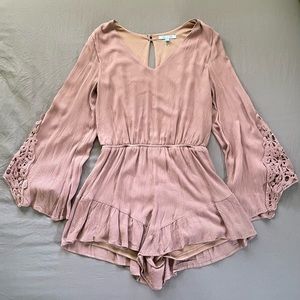 She + Sky Mauve Pink Open Back Romper